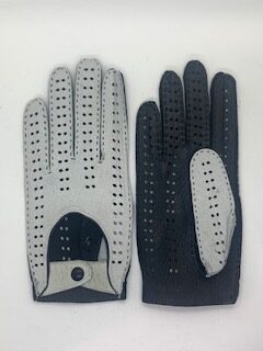 Autohandschuhe Herren Schwarz/ Weiß - Derby Handschuhe